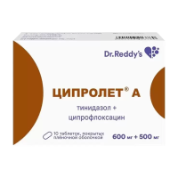 Ципролет А табл п/о 600мг+500мг №10