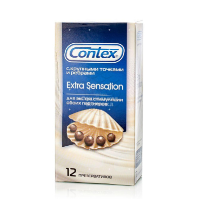 Презервативы Контекс Extra Sensation (круп.точки+ребра) №18