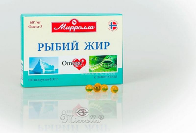 Рыбий жир Мирролла капс 370мг №100 (вит.А,Д,Е)