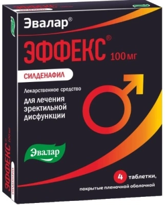 Эффекс Силденафил табл п/о 100мг №4