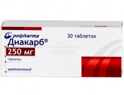 Диакарб табл 250мг №30