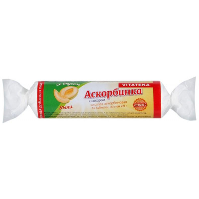 Аскорбиновая к-та с сахаром табл №10 Витатека дыня