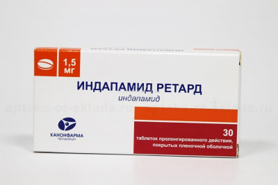 Индапамид ретард табл п/о 1,5мг №30