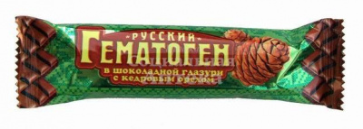 Гематоген русский с кедр. орехом в шок. гл. 40г