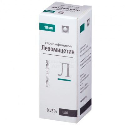 Левомицетин капли гл. 0,25% 10мл