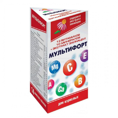 Мультифорт д/взр табл шип 4г №14 апельсин