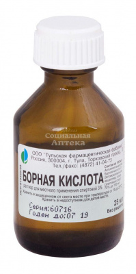 Борная к-та 3% 25мл флак