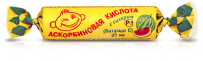 Аскорбиновая к-та с сахаром табл №10 крутка арбуз