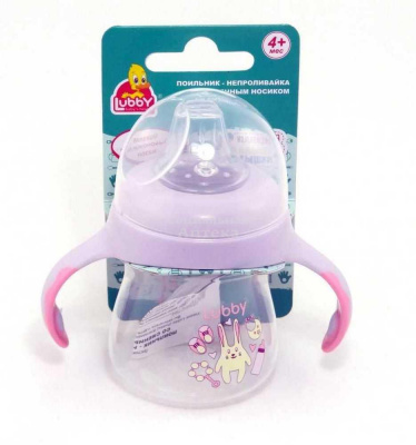 Поильник непроливайка с ручками/мяг.носиком Лабби 16403