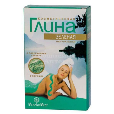 Глина зеленая с серебром 100г